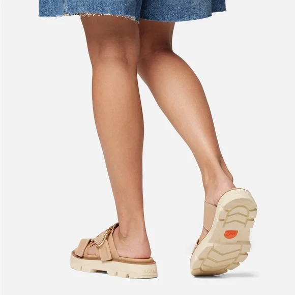 SOREL REIN CB SLIDE SANDALS IN HONEST BEIGE 7 - Picture 6 of 11